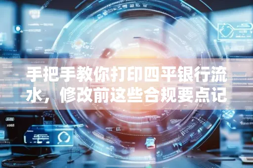 手把手教你打印四平银行流水,修改前这些合规要点记牢