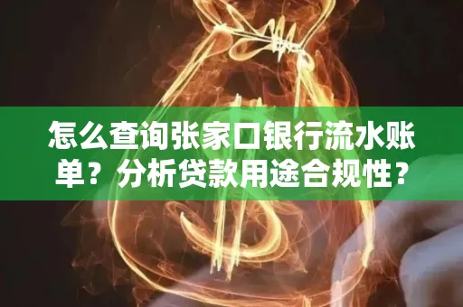 怎么查询张家口银行流水账单？分析贷款用途合规性？
